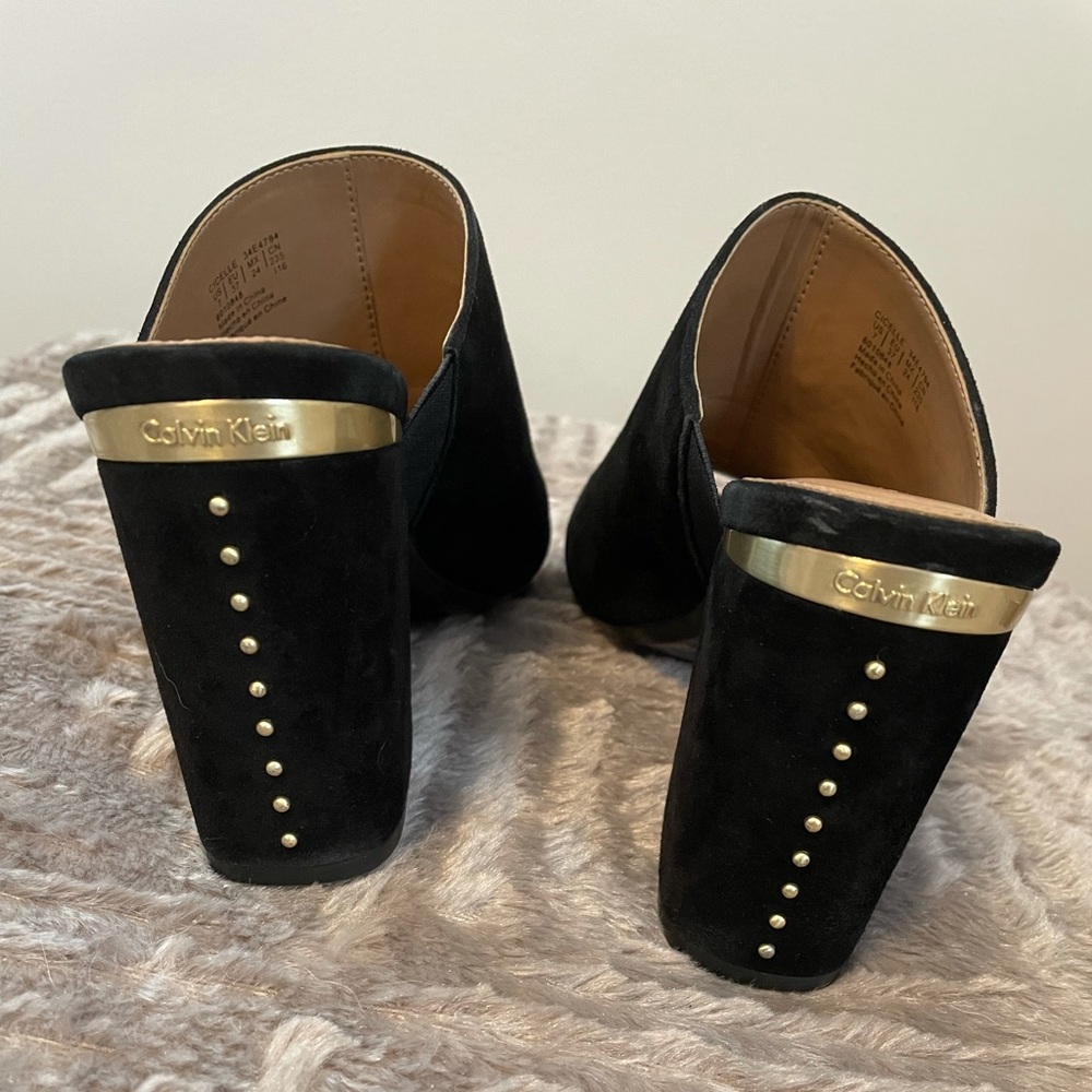 Calvin Klein Cicelle mules black suede 7M
